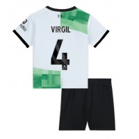 Dětský fotbalový dres Liverpool Virgil van Dijk #4 2023-24 Venkovní Krátký Rukáv (+ trenýrky)